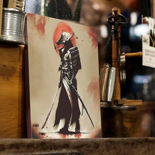 Miniatura 2 de Samurai Warrior Ninja Japan Bushido - Lienzo moderno para pared, letreros enmarcados para el hogar, sala de estar, dormitorio, oficina, 11 x 14