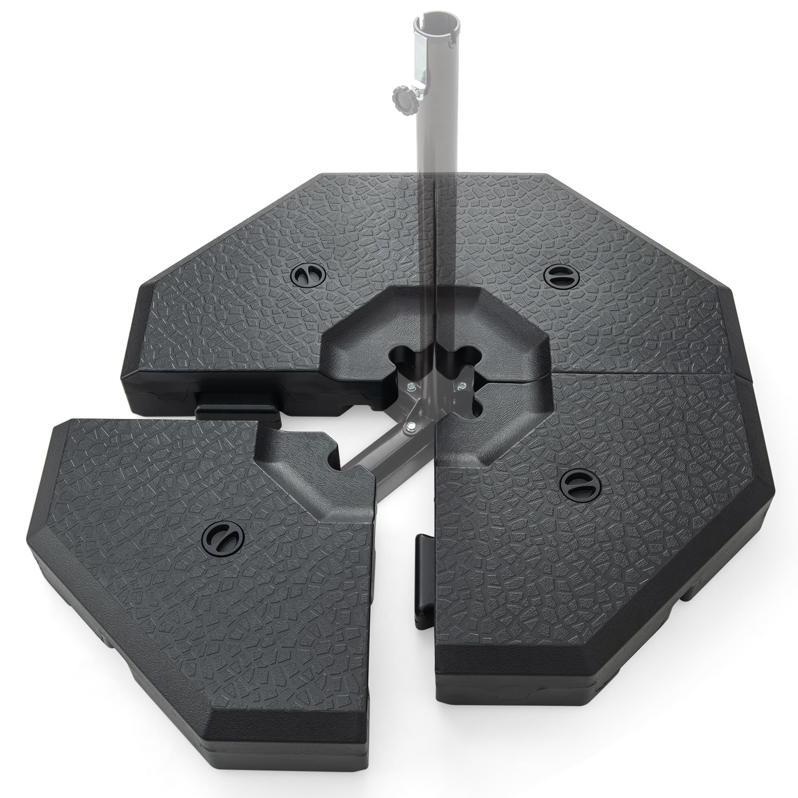 Tangkula 4 Piece 350 lbs Patio Umbrella Base, Octagon Shaped Water & Sand Filled Outdoor Weighted Umbrella Base Plate, 41
