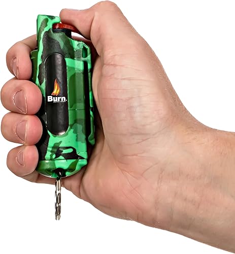 Miniatura 3 de Burn Aerosol de pimienta para defensa personal, 1/2 onza en aerosol de pimienta compacto para mujeres con llavero, máxima resistencia, grado
