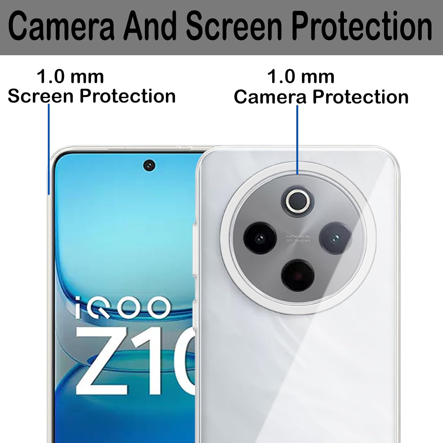 Amazon Brand - Solimo for iQOO Z10 5G Premium Transparent Soft Silicon Crystal Clear Back Cover [Transparent] offers donot miss