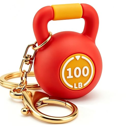 Silicone Mini Kettlebell Keychain, Novelty 100LB CrossFit Gym Bag Charm,
