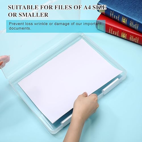 Miniatura 4 de PerKoop Caja de almacenamiento de plástico transparente A4, 6 unidades, caja de almacenamiento de plástico de papel, contenedor de almacenamiento de