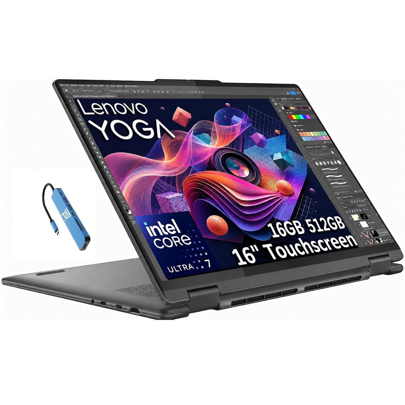 Yoga 7i, 16" 2-in-1 Laptop, Intel Ultra 7 155U, 16GB DDR5, 512GB SSD