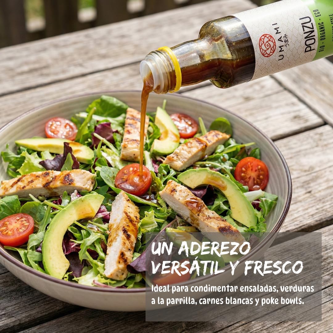 Umami Salsa Ponzu BIO 250ml - Aderezo Japonés de Soja y Cítricos Ecológicos - Ideal para Sushi, Pescado, Gyozas y Ensaladas - Sin Aditivos