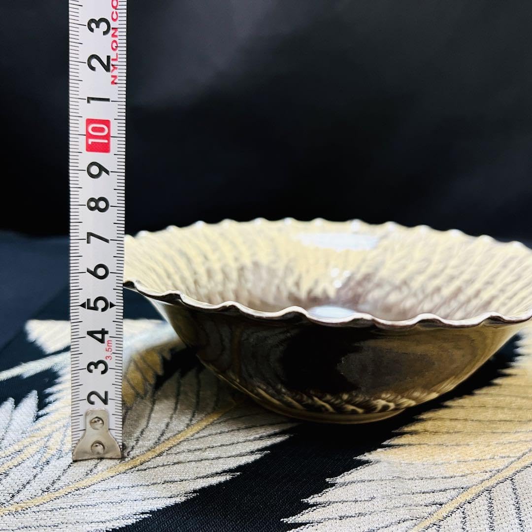 【横石臥牛】現川焼の伝統　無形文化財　十三代横石臥牛作　刷毛目白鷺文　現川水指 横石臥牛】長崎現川焼の伝統 名窯 十三代横石臥牛作 刷毛目紅白