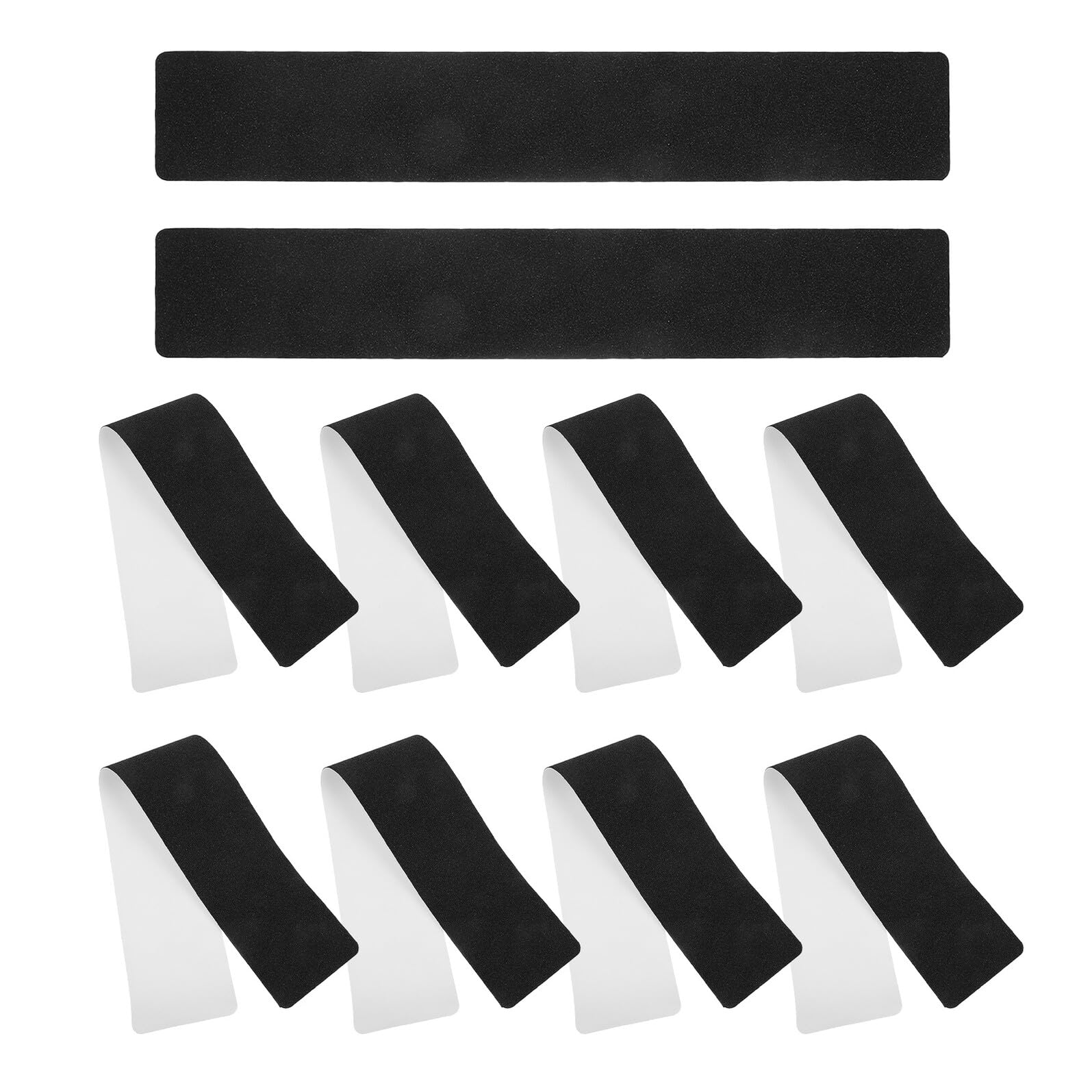 Lot de 10 Bandes Antidérapantes pour Marches D’Escalier Intérieures et Extérieures Ruban Adhésif en PVC Mat Noir 20 CM X 76 CM Tapis de Sécurité Antidérapant Solide pour