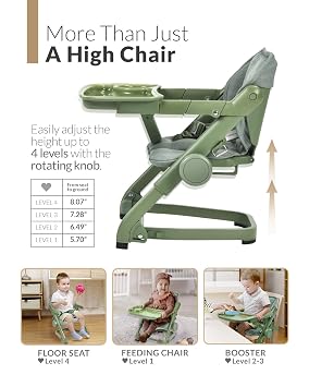 Unilove Feed Me 3-in-1 Travel High Chair Booster Seat - Avocado Green