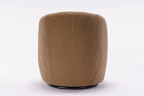 Miniatura 25 de Silla giratoria, sillón giratorio con diseño de barril, silla giratoria moderna de tela de peluche de 360 grados, silla con brazo pequeño para ocio,