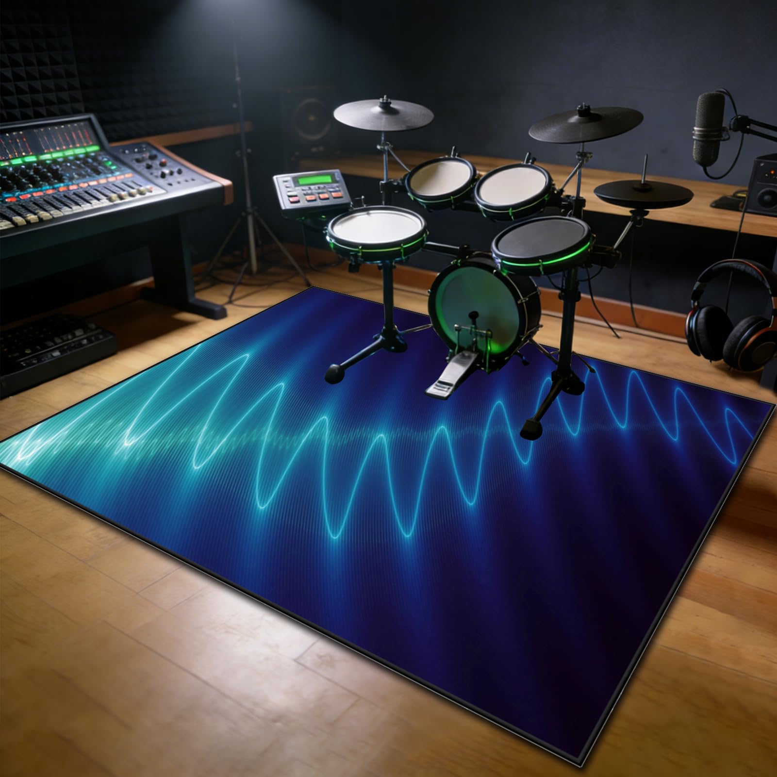 230 x 200 cm Tappeto Batteria Elettronica, Tappeto a Tamburo Insonorizzato, Tappeto Professionale per Batteria e Strumenti a Percussione, Tappeti Antiscivolo Batteria per Tamburo Rullante Acustica