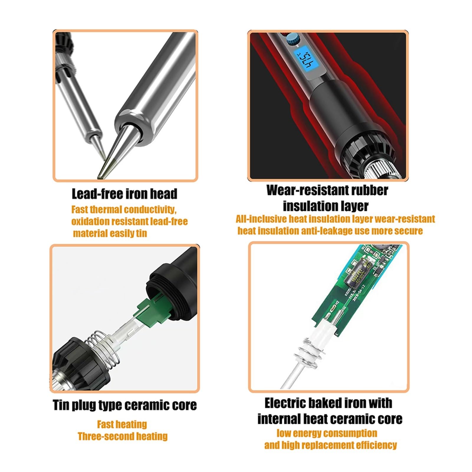 21PCS 3D Printing Accessories Smoothing Tool Kit, 3D Printing Modify Finishing Tool Soldering Welding Iron Kit Heat Insert(EU)