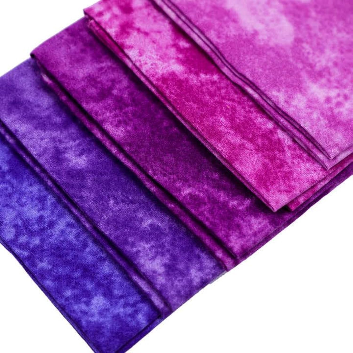 Craftsfabrics Purple Abstract Blender Printed Fat Quarters Bundle Of 5 Fabrics (45Cm X 55Cm). 100% Cotton. (Purple)