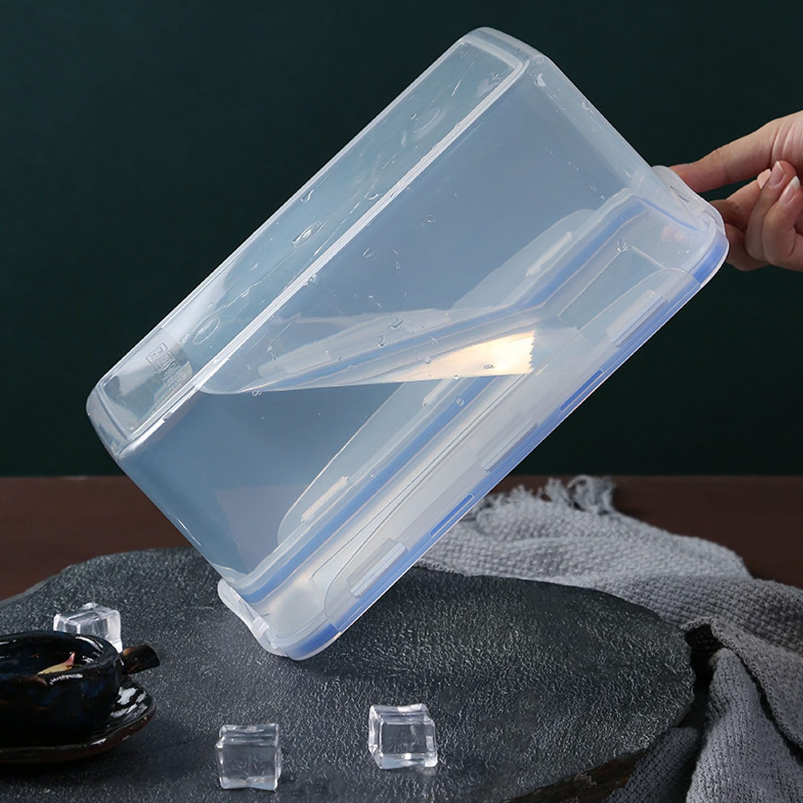 Eiswürfelform mit 4 Ebenen mit Deckel & verschließbarem Mülleimer - 128 Fächer, leicht zu lösender weicher Boden, stapelbarer Eiswürfel-Organizer für Gefrierschrank, BPA-frei