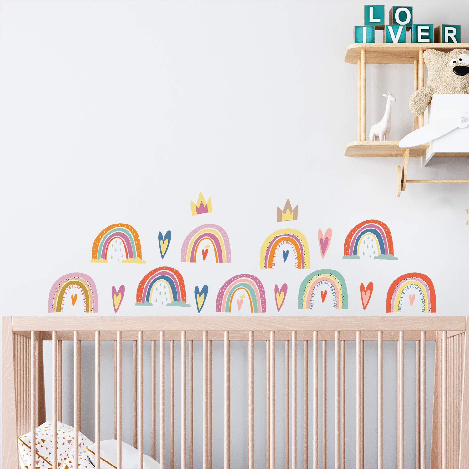 WALPLUS Scandinavian Wiggle Rainbow Wall Stickers for Kids Nursery Playroom, Bedroom Decor - Peel & Stick, Easy to Apply & Remove - Image 3