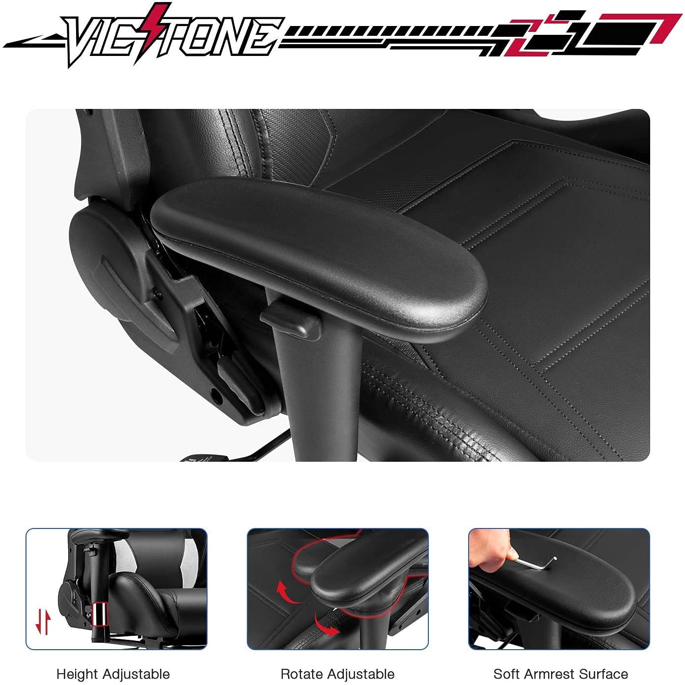 Victone 游戏椅 Amazon.com: VICTONE 電競椅競賽辦公室電腦椅電玩遊戲人體工學椅附腳踏