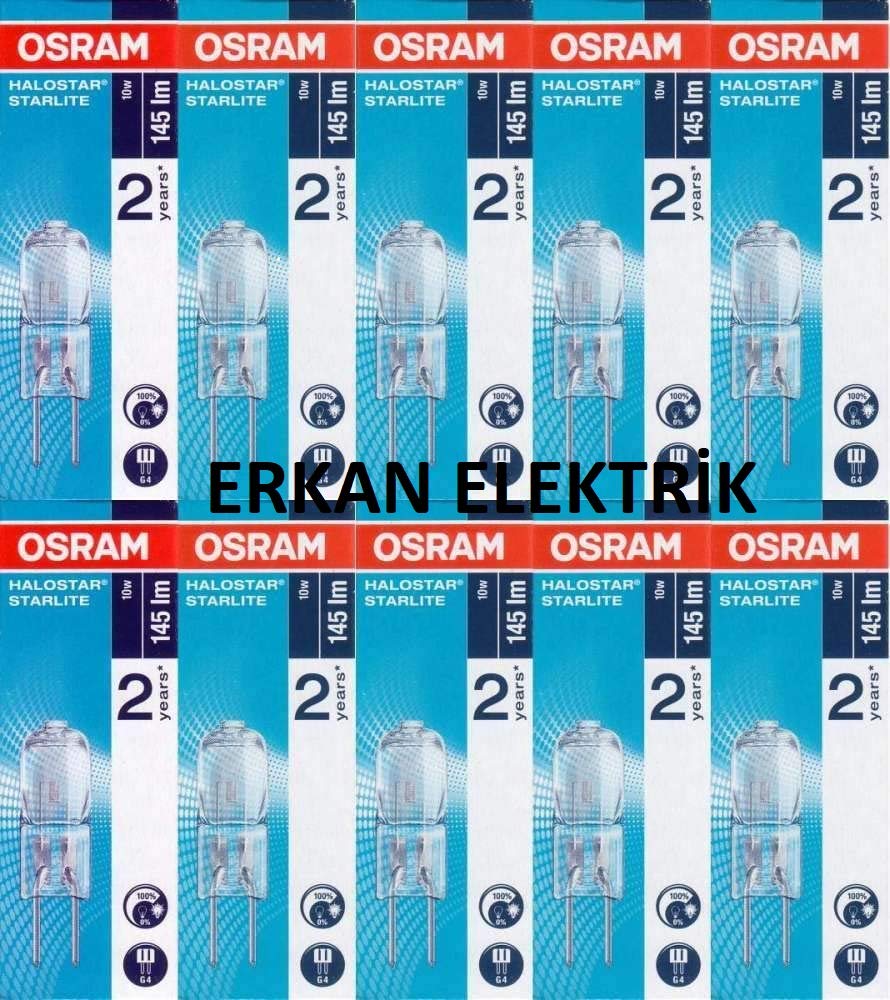 Osram Halostar Starlite Lot de 40 ampoules halogènes G4 12 V 10 W 145 lm 2800 K 11 kWh/1000 h Classe d'efficacité énergétique C