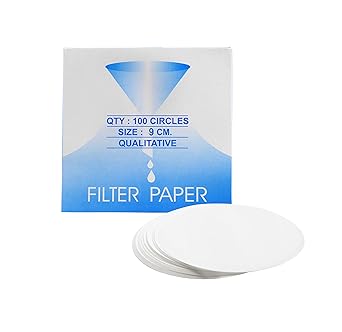 Eisco Labs Premium Qualitative Filter Paper, 9cm Dia. , Medium Speed (85 gsm), 10? (10 micron) Pore Size - Pack of 100