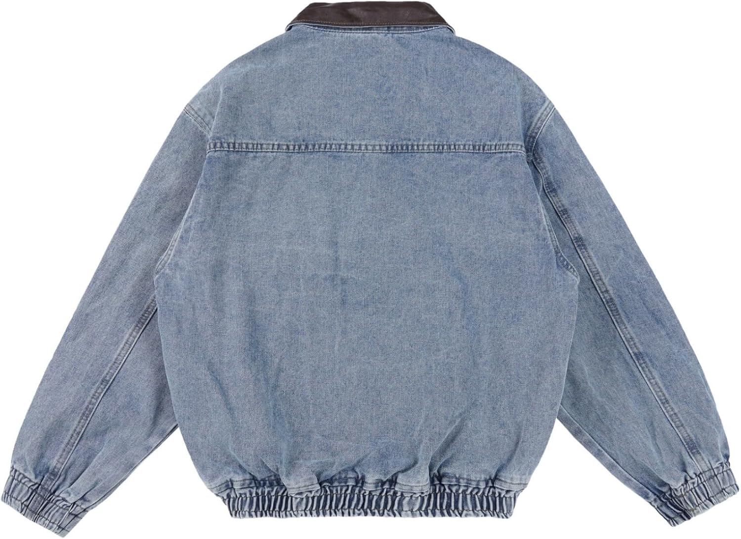 Vamtac Mens Denim Jacket with Contrast Collar, Vintage Washed Jean Jacket, Casual Button-Up Coat for Streetwear - Image 5