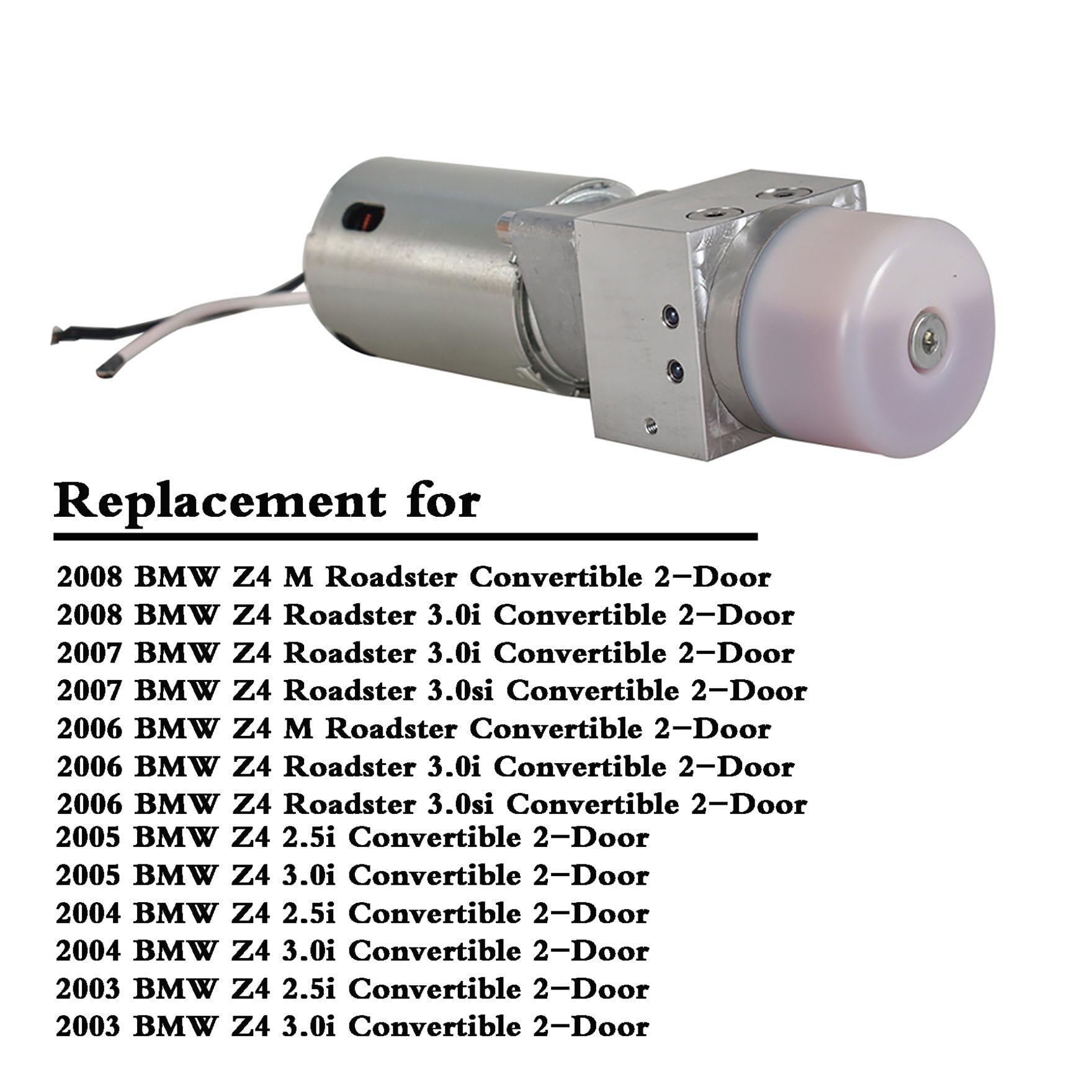 Pompa idraulica, unità idraulica con tetto pieghevole per capote convertibile, compatibile con Z4 E85 M Roadster 3.0i 3.0si 2.5i convertibile 2 porte, sostituzione per 54347193448 54347119633