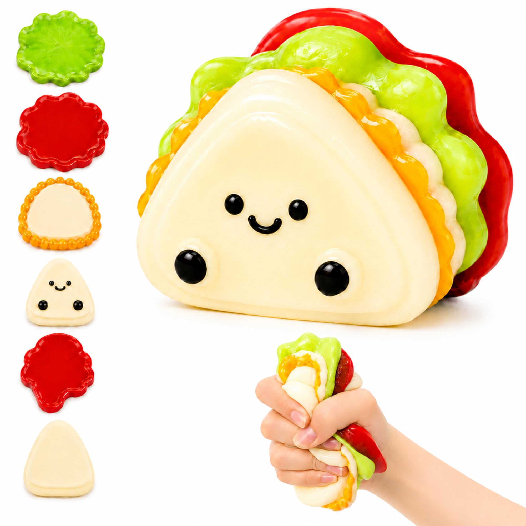 Layerable Sandwich Squishy Fidget Toy, Bread Squishies Stress Ball, Kawaii Sensory Squeeze Toys for Anxiety Relief, Office Desk Toy for s Adults, Birthday Party Favor Gift Stuffer