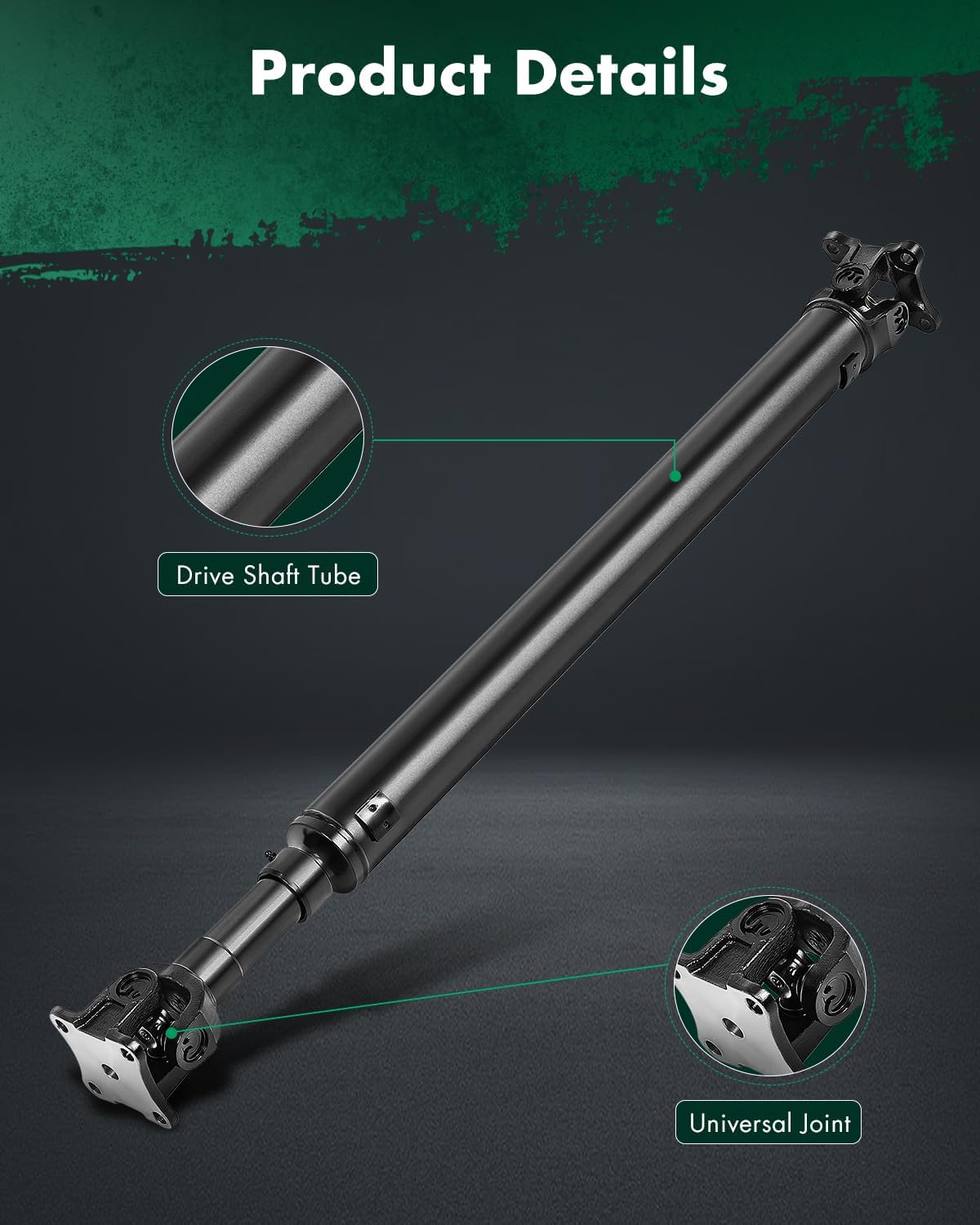 SCITOO 43.94"-46.5" Rear Driveshaft Assembly Drive Shaft Prop Shaft Fit For Jeep For Commander 2006-2010, For Grand Cherokee 2005-2010, RWD Auto, Replace OE 52105726AC, 52105726AD, 936-076, 936076