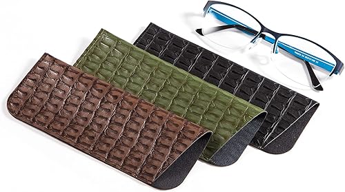 Vista 6 de TRIUMPH VISION Paquete de 3 bolsas para lentes de lectura, bolsa suave para lentes de tela, estuche portátil para gafas