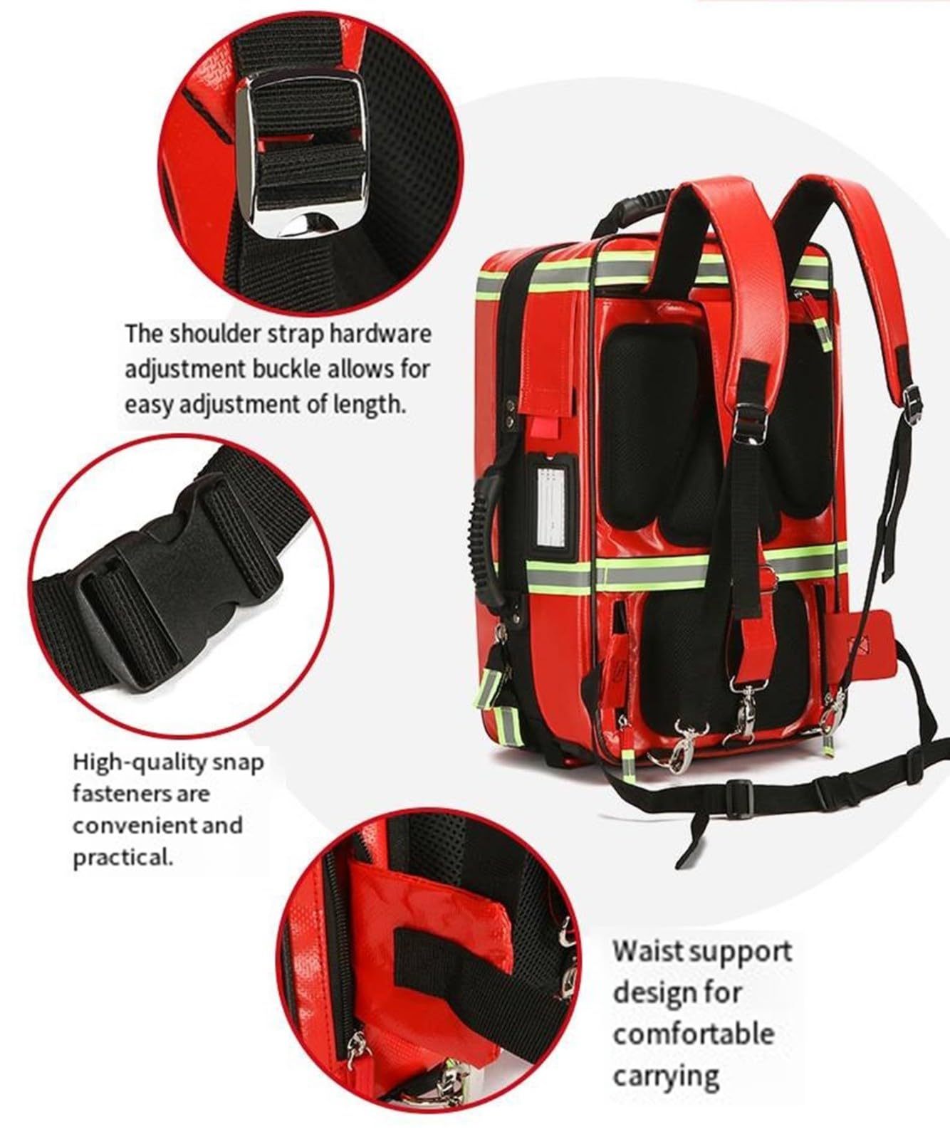 Mochila Emergencias Sanitarias con Carrello Ruote Rimovibile para EMT, Paramédicos,Enfermeras,Médicos Tácticos,Cuidado Hogar,Maletín Emergencias De Soporte Vital Viaje Acampada A,No Tie Rod