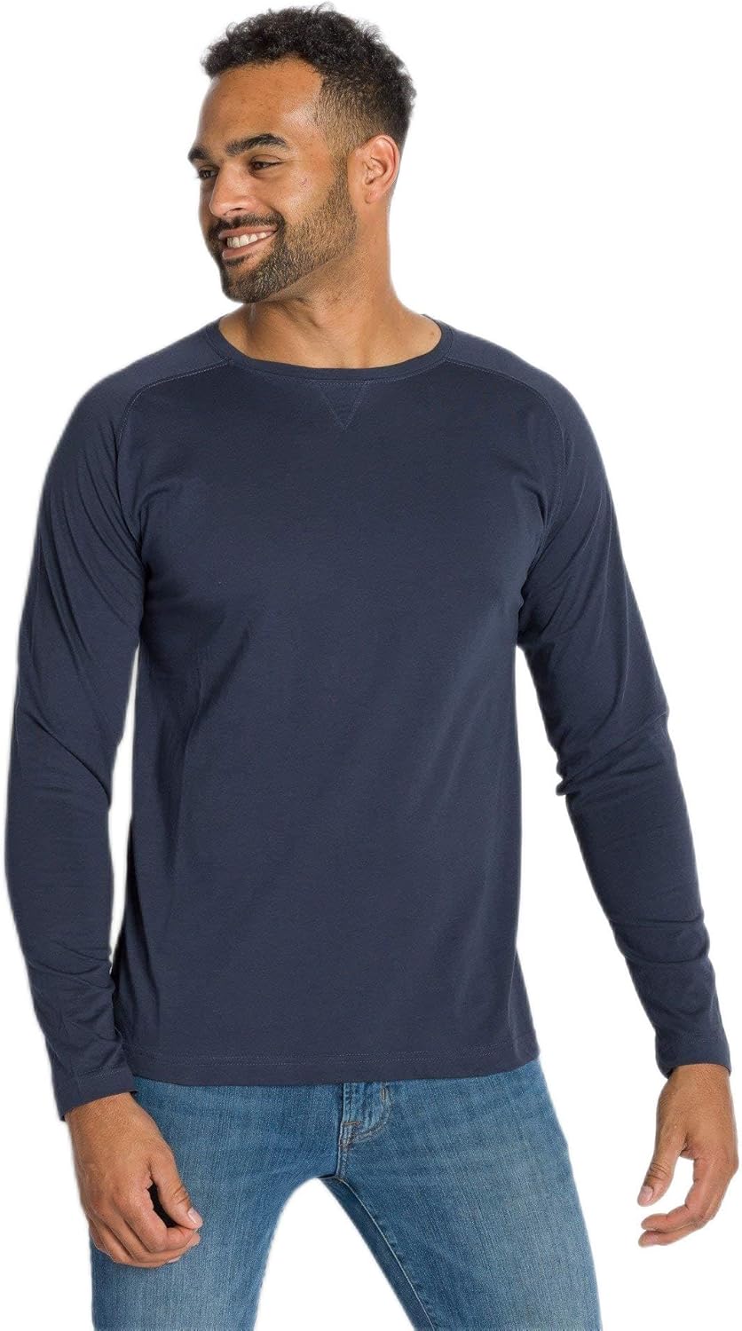 Ably Papa Men's Raglan Long Sleeve Tee | Repels Liquids, Stains, and Odors