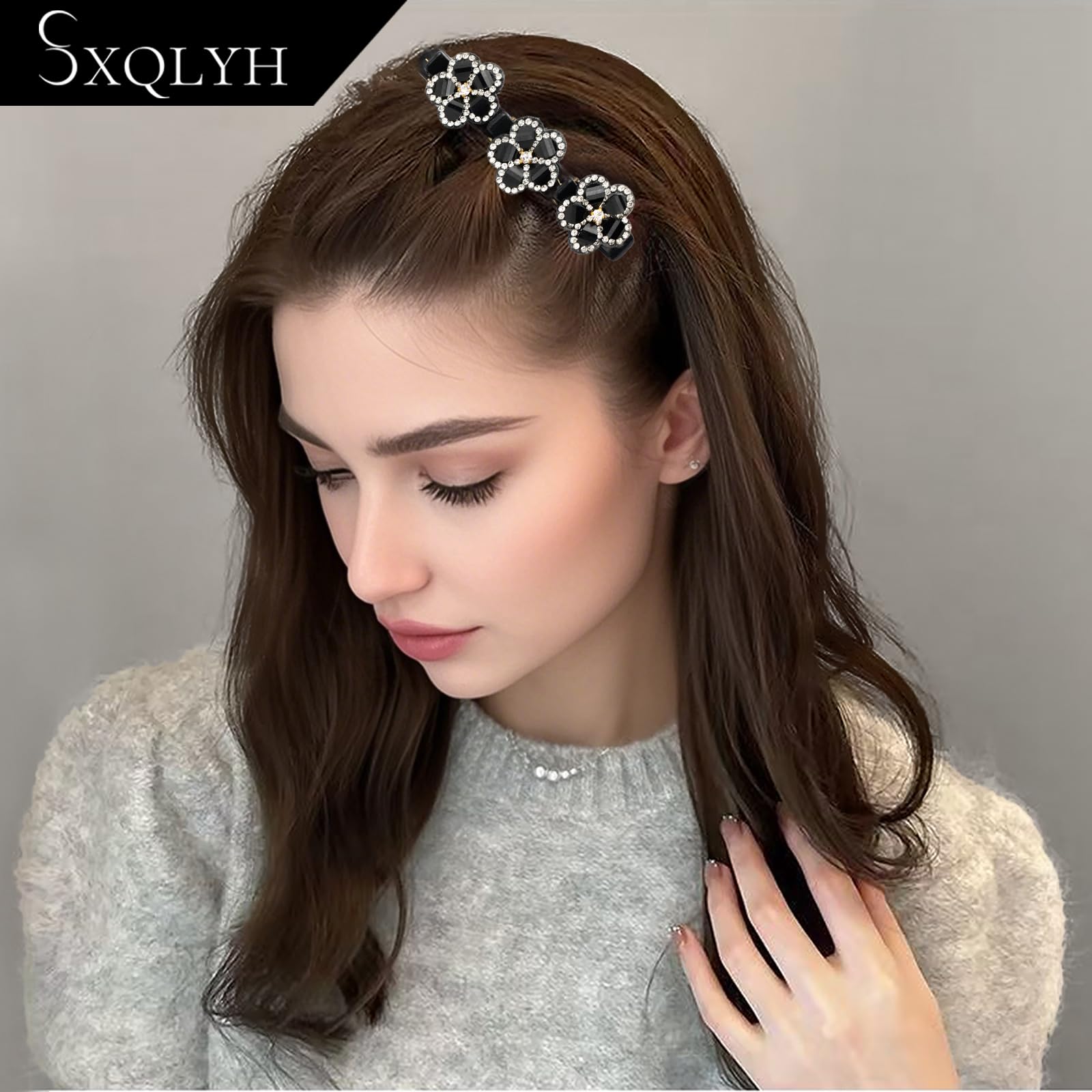 SXQLYH Double Layer Hair Clip, 6 Pieces Braided Hair Clips, Hair Clip with 3 Clips - Image 3