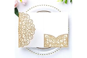 ponatia Tri-Fold Laser Cut Invitation Pocket: Elegant Touch for Special Occasions
