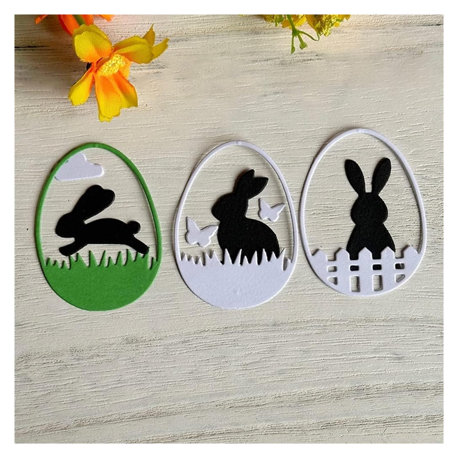 Set Fustelle Cestino Pasqua Fustelle Coniglio Fustelle Fiori Foglie Fustelle Uova di Pasqua Decorazioni Pasquali per Scrapbooking Album Diario Biglietto d'auguri Mestiere Goffratura Fai da Te