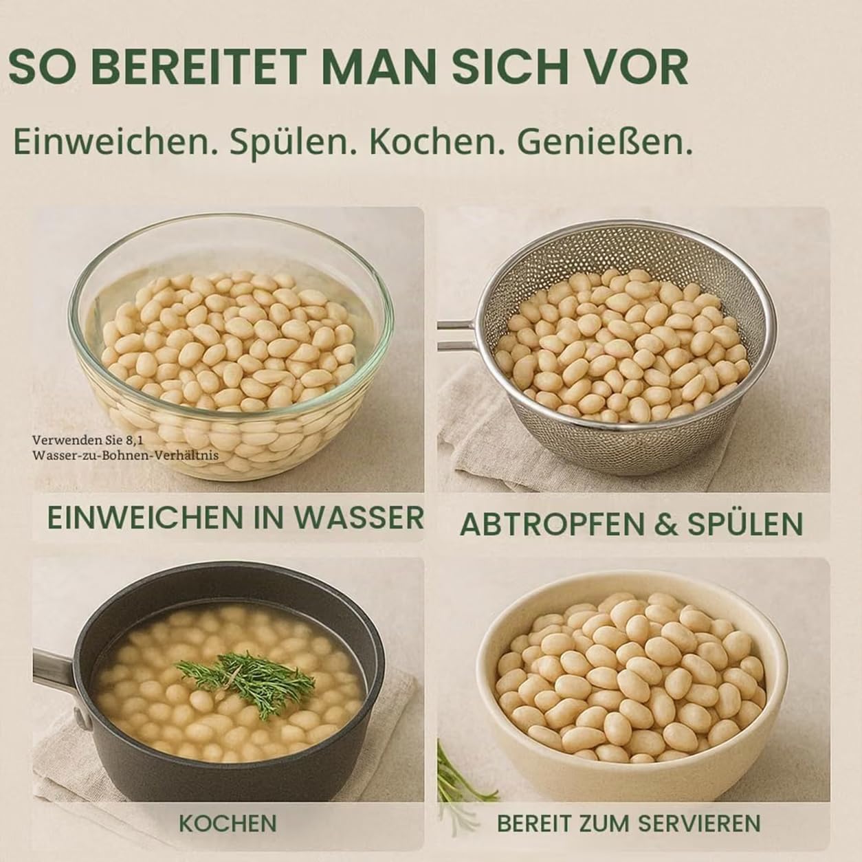 GiDeli Alubias Blancas Secas 2x5kg ricas en proteínas, legumbres naturales