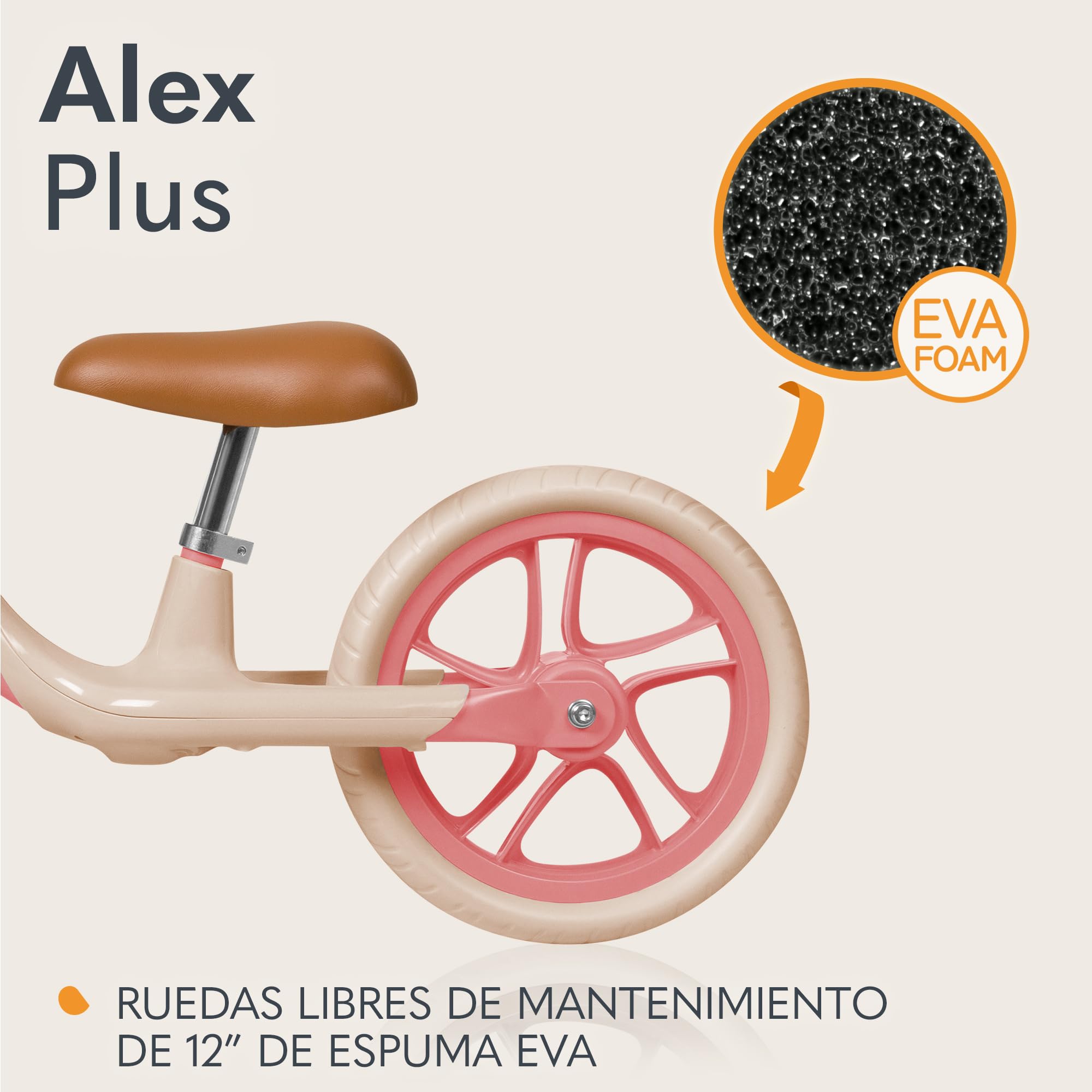 lionelo Alex Bicicleta sin Pedales de 3 años hasta 30 kg, Bicicleta de Equilibrio para Menores, Regulación del Asiento y del Volante, Ruedas Ligeras, Reposapiés Perfilado