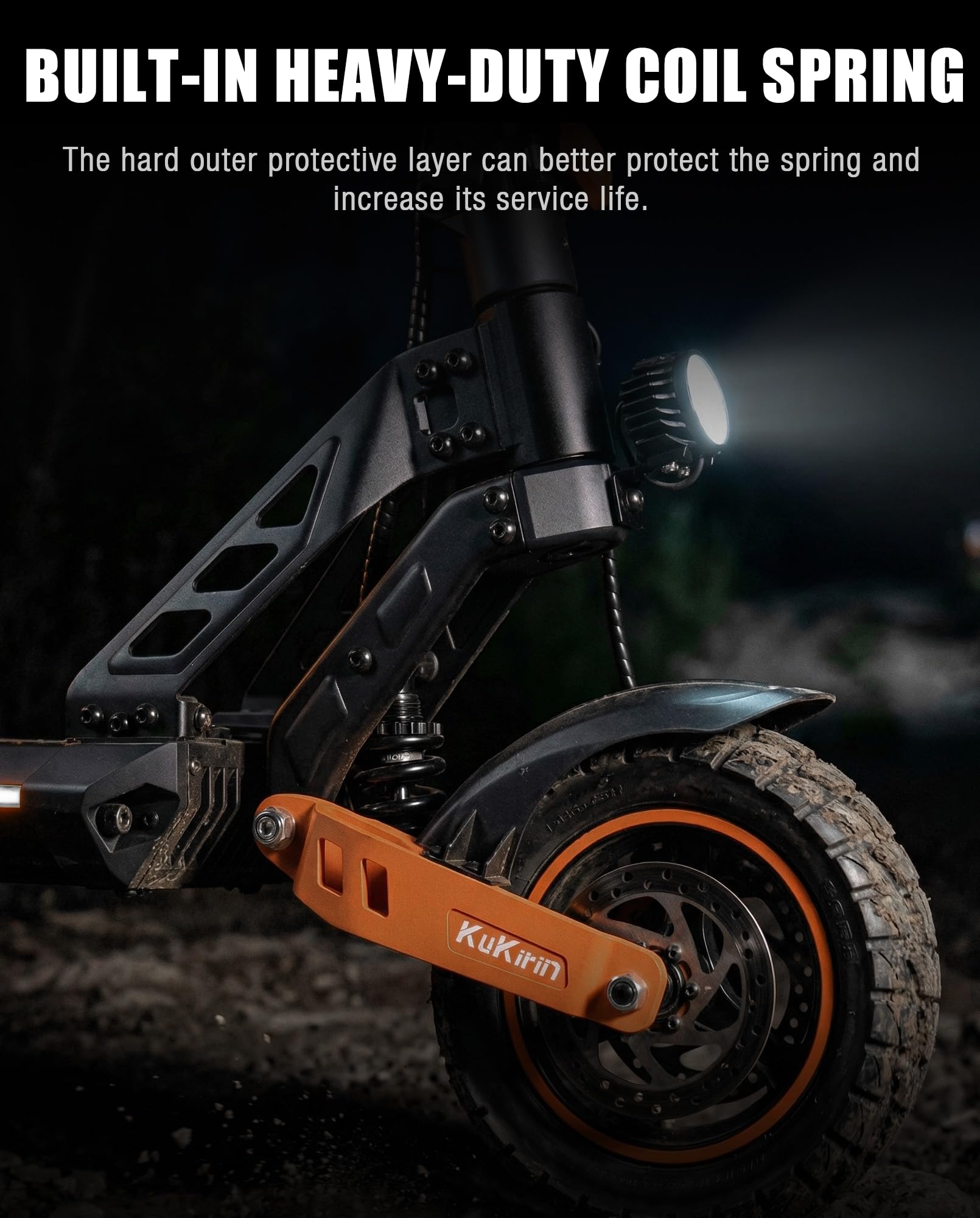 Ressort d’Amortisseur Avant 115mm Compatible avec Kukirin G2 Max Kickscooter, Amortisseur Avant Robuste à Ressort, Absorption des Chocs, antirouille, Durable, Accessoires d’Origine.