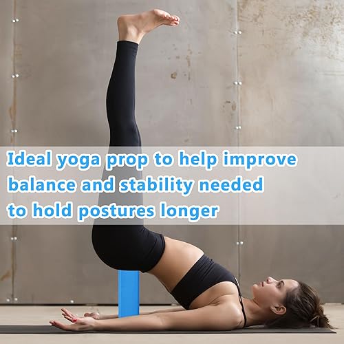 Miniatura 8 de 20 bloques de yoga de 9 x 6 x 3 pulgadas, bloques de espuma EVA de alta densidad, bloques de ejercicios de espuma de yoga que mejoran el equilibrio