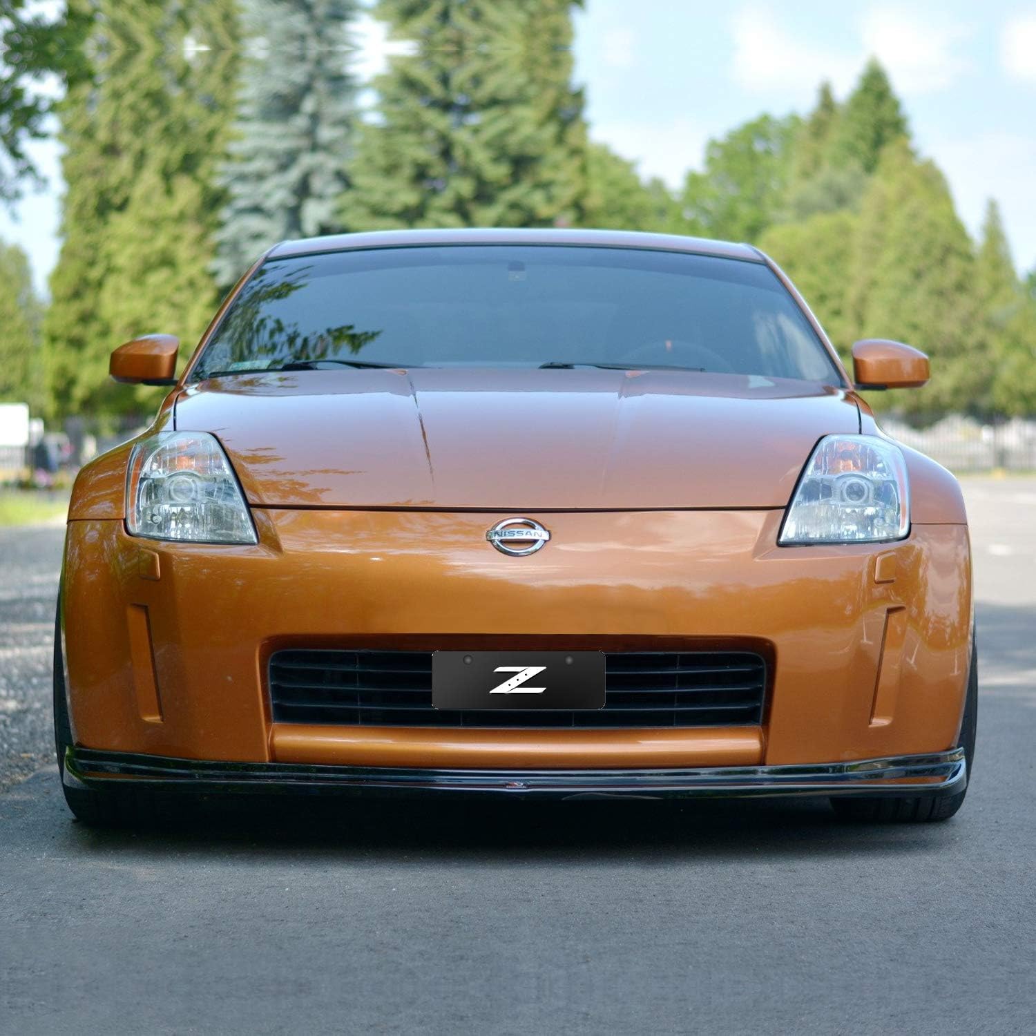 iPick Image for Nissan 350Z Z Logo European Look Half-Size Black Stainless Steel License Plate