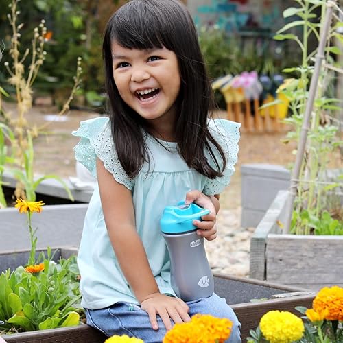 Miniatura 2 de Chicco Vaso de boquilla suave de 12 onzas con popote de silicona y tapa a prueba de derrames, asa de transporte integrada, apto para lavavajillas,