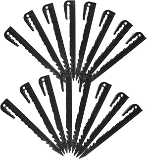 IWOWHERO 20 Piezas Estacas de Plástico para Tiendas y de Estacas Resistente para y Decoraciones Exteriores Diseño y Conveniente Color Negro