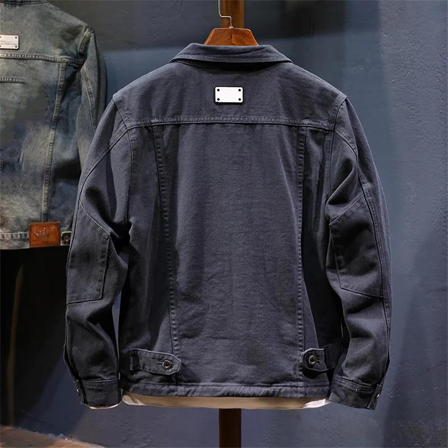 Mens Regular Fit Denim Jacket Spring Lightweight Casual Long Sleeve Button Down Jean Coat Outerwear