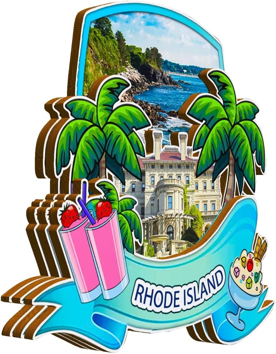 Rhode Island USA Magnet Fridge Magnet Wooden 3D Landmarks Travel Collectible Souvenirs Decoration Handmade -1332 image 2