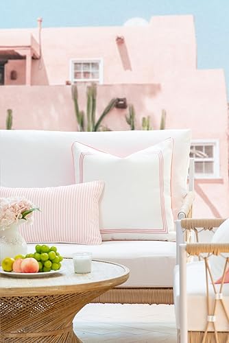 Miniatura 2 de Hofdeco Premium Funda de almohada otoñal para patio interior y exterior, 20 x 20 pulgadas, repelente al agua para patio trasero, sofá, rayas