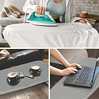 Vista 7 de Tabla de Planchar Plegable de Metal para Mesa con Soporte para Plancha, Tabla de Planchar Portátil Pequeña con Cubierta de Algodón Resistente al