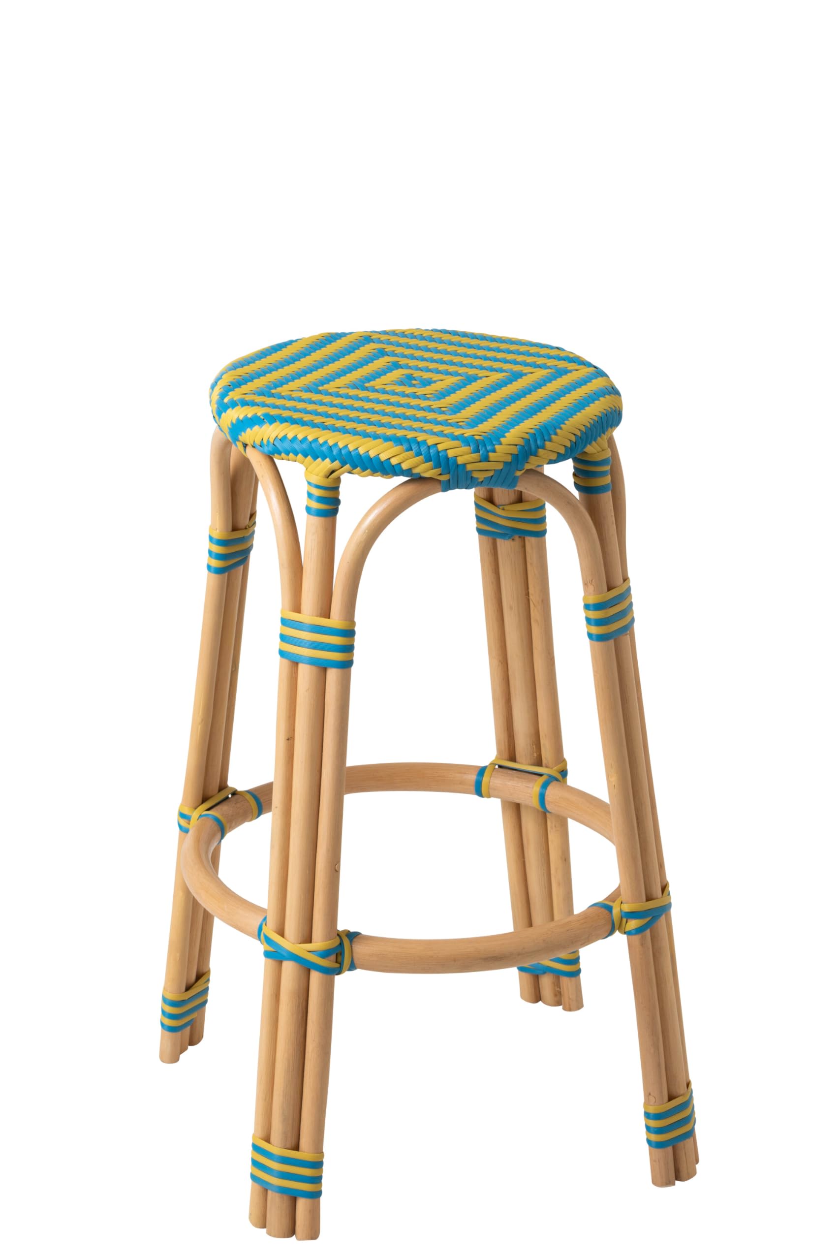 Tabouret Geo J-Line en rotin pour remplacer les sièges encombrants et ternes