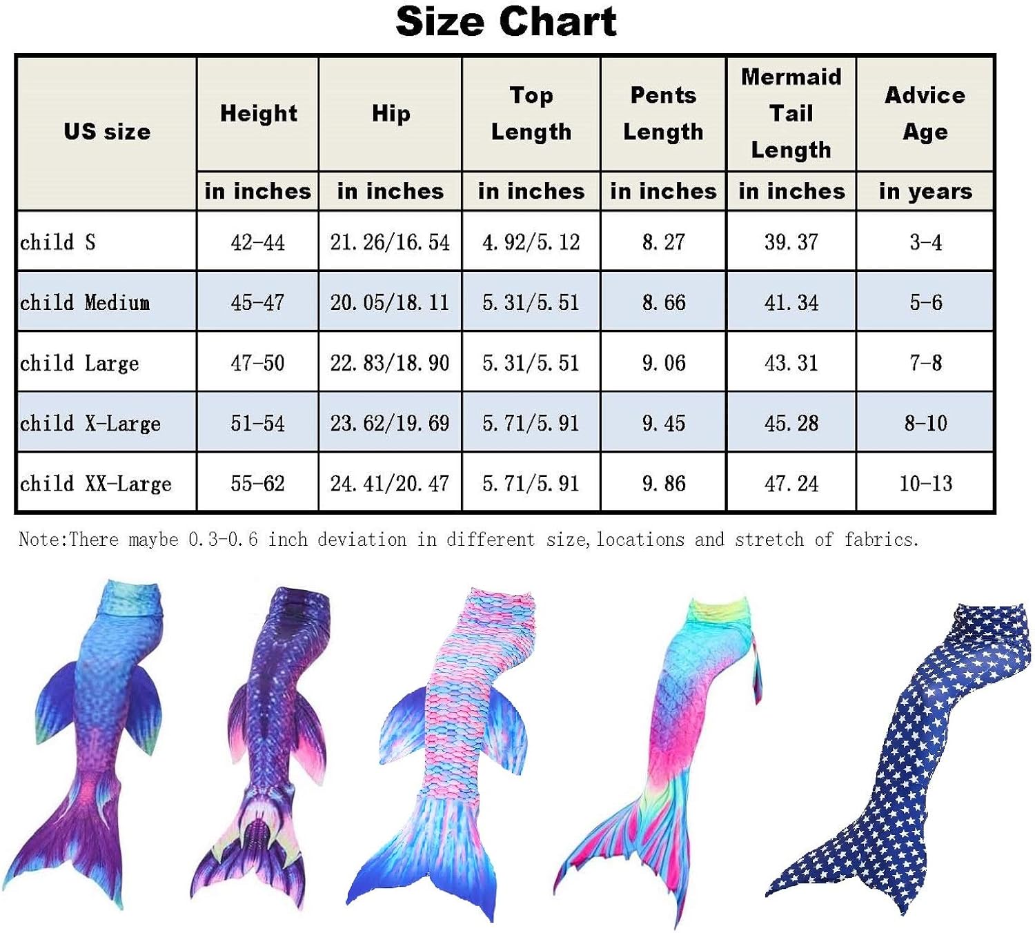 Mermaid Tails,Mermaid Tails for Swimming Girls Swimsuit Princess Bikini Set Bathing Suit Swimmable Costume (No Monofin) : Clothing, Shoes & Jewelry