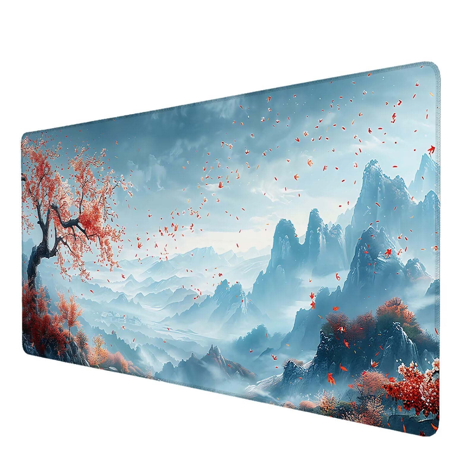 Niebieska podkładka pod mysz, duża podkładka pod mysz 900 x 400 mm, Japonia podkładka pod mysz do gier, podkładka pod biurko ze zszytymi krawędziami, podkładka pod mysz do klawiatury, podkładka pod