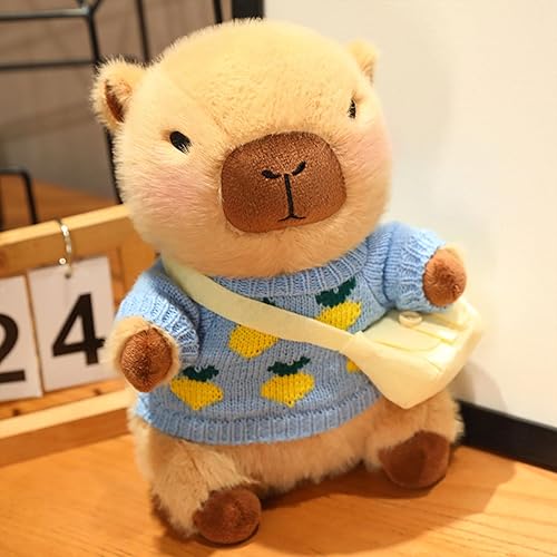 Miniatura 5 de Capybara - Peluche con 9 piezas de ropa y accesorios, 10.2 pulgadas, lindos juguetes de peluche de Capybara para niñas y niños (marrón)