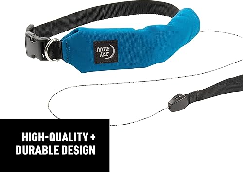 Miniatura 5 de Nite Ize Raddog - Collar todo en uno + correa, collar para perro con correa retráctil incorporada, azul, mediano de 16 a 18 pulgadas
