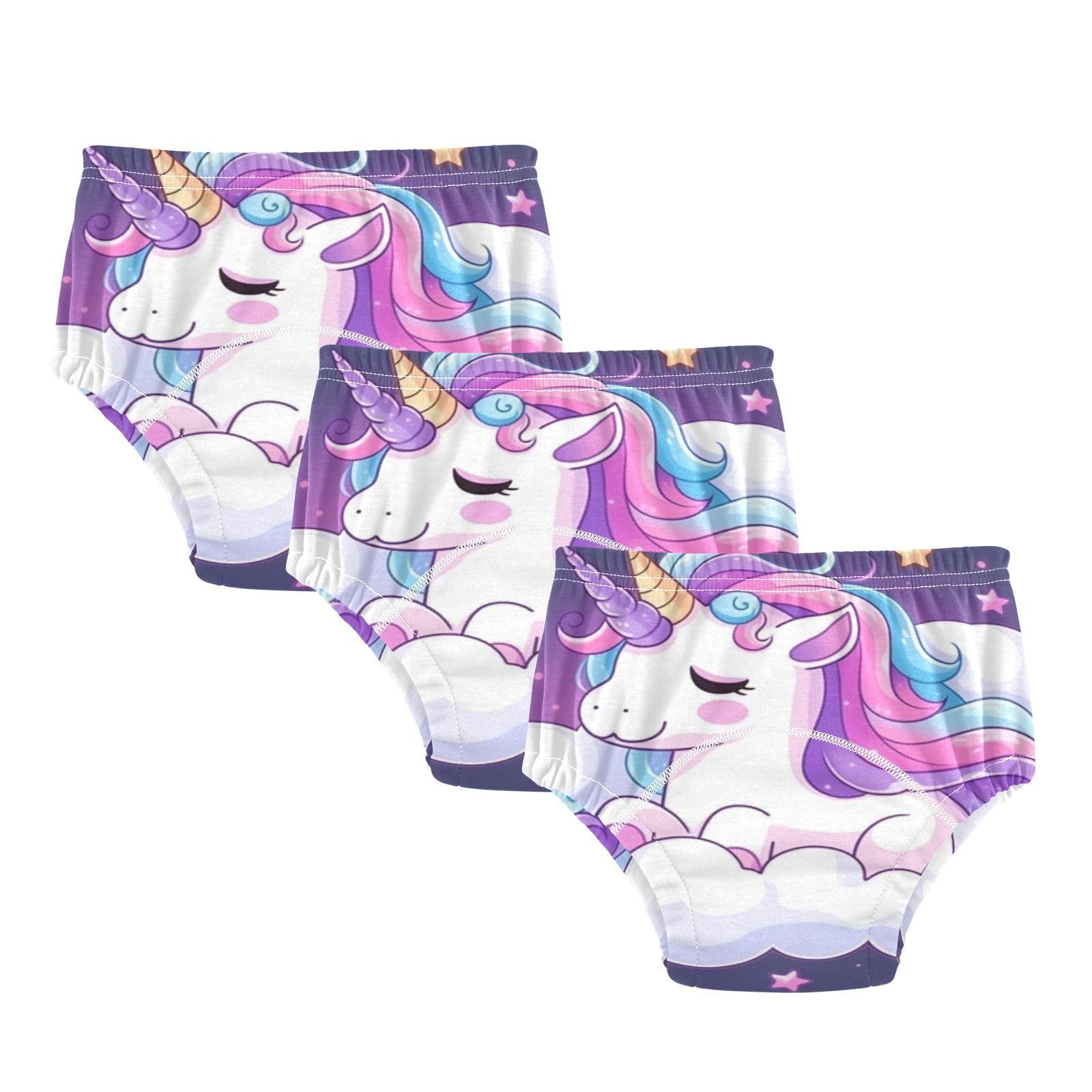 Coikll Cute Horse with Cloud Toddler Training Underwear Waterproof Baby Pee Pants -3T
