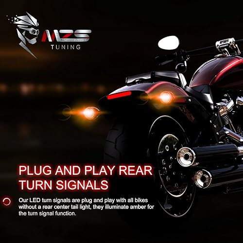 Vista 70 de MZS 1157 - Kit de luces LED para motocicleta, luces LED mejoradas, cuentas LED rojas de 2 pulgadas, estilo bala con doble color delantero o trasero