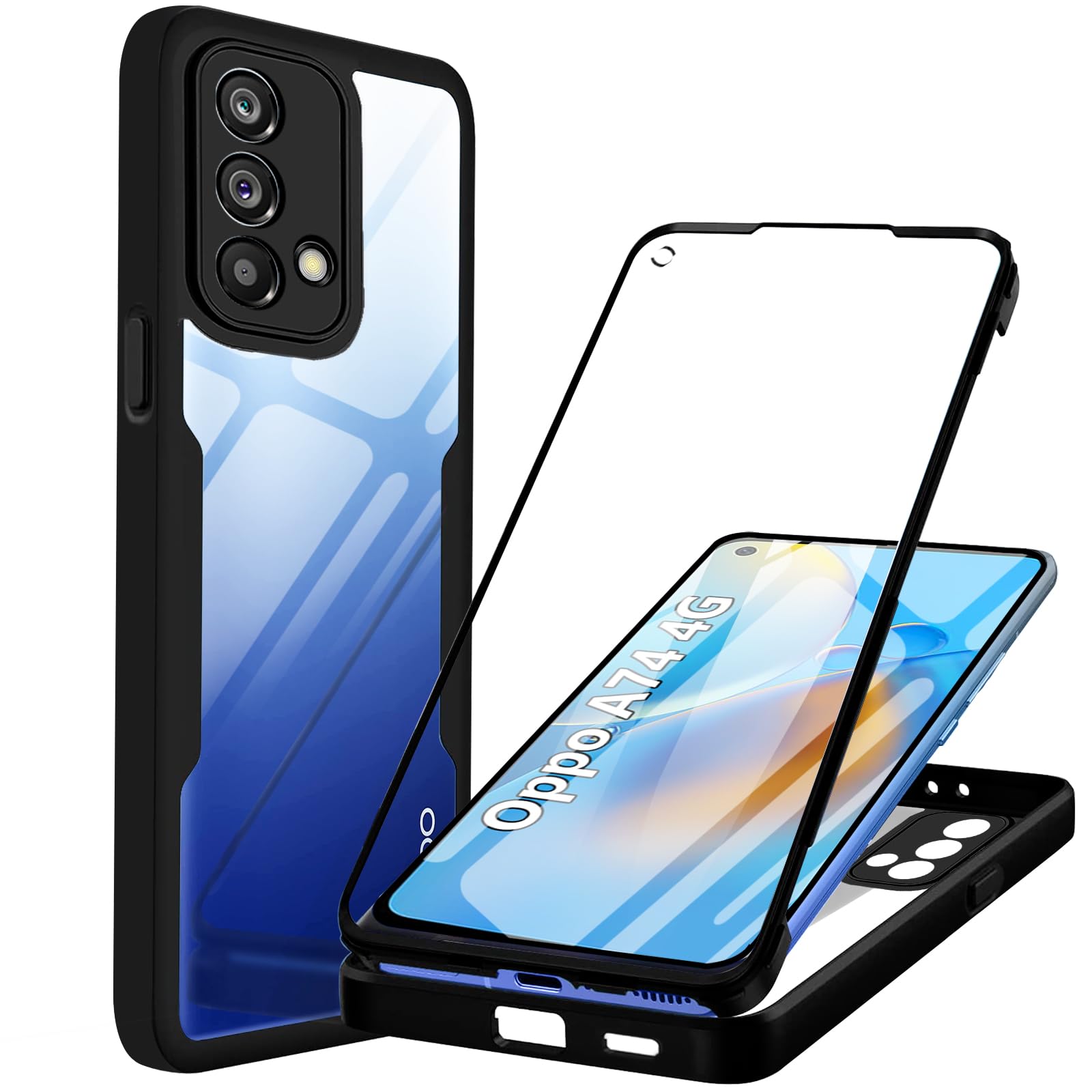 Custodia Per OPPO A74 4G, Cover Ultra Sottile In Silicone TPU Con Placcatura Dorata, Protezione Fotocamera, Superficie Setosa, Antiurto