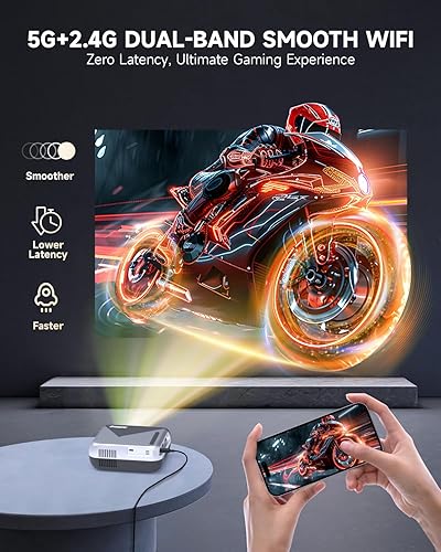 Miniatura 5 de Mini proyector para iPhone, 1080P compatible con proyector de video inalámbrico con WiFi, mini proyector portátil de regalo para niños, proyector de